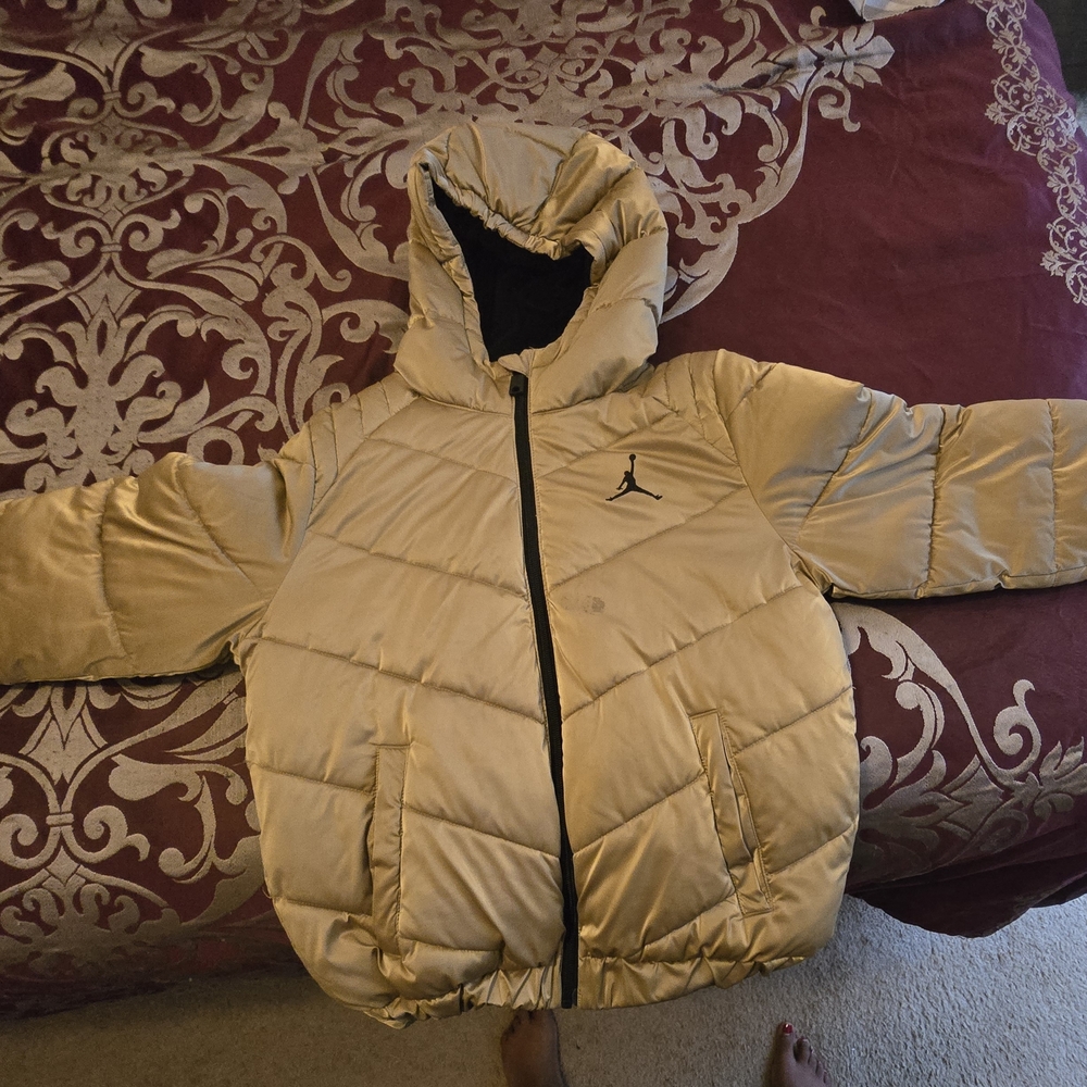 Jordan Kids Gold Puffer Jacket/Coat with Logo